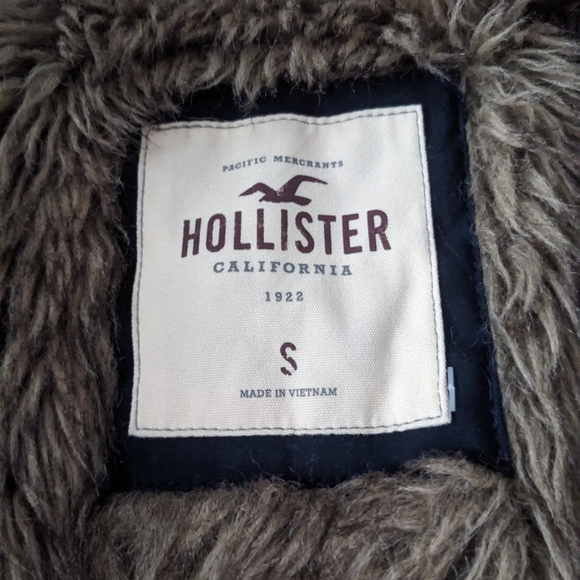 Hollister navy faux fur lined Parka - Picture 4 of 6